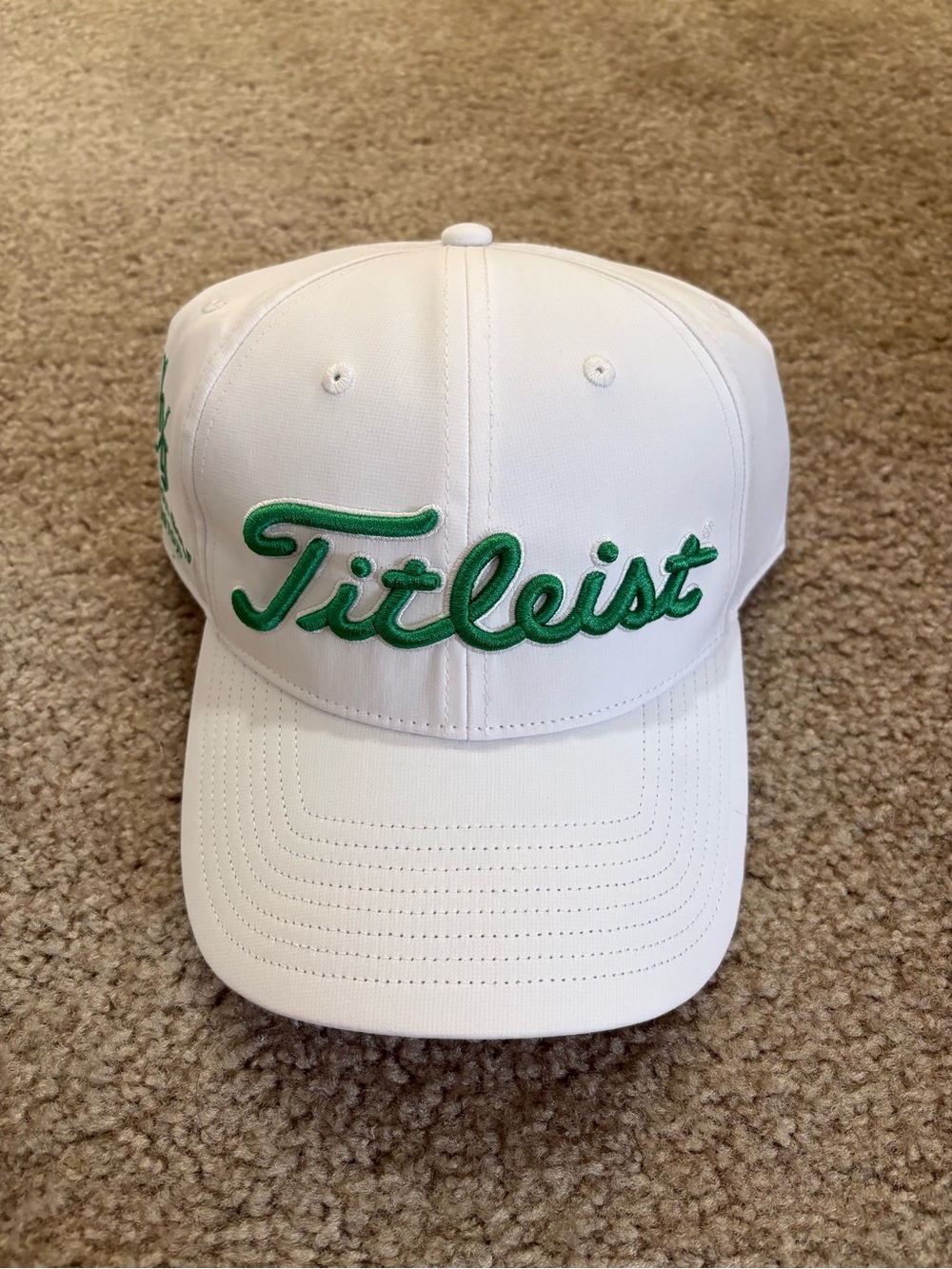Titleist White Baseball Cap with Green Script Logo